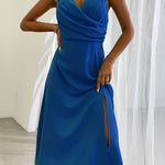 V-neck Slit Sling Dress Summer Fashion Sexy Slim Suspender Dresses For Women Clothing