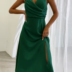 V-neck Slit Sling Dress Summer Fashion Sexy Slim Suspender Dresses For Women Clothing